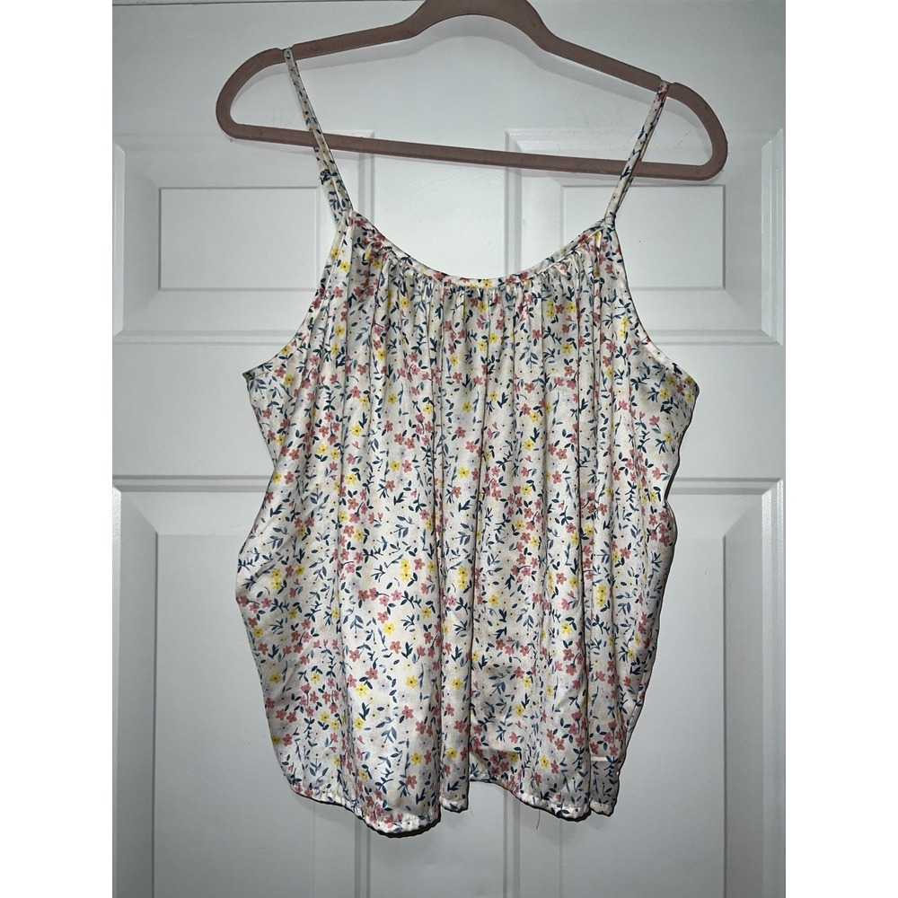 Lauren Conrad Spaghetti Strap Y2K Floral Tank Boho Cottagecore Romantic 2XL